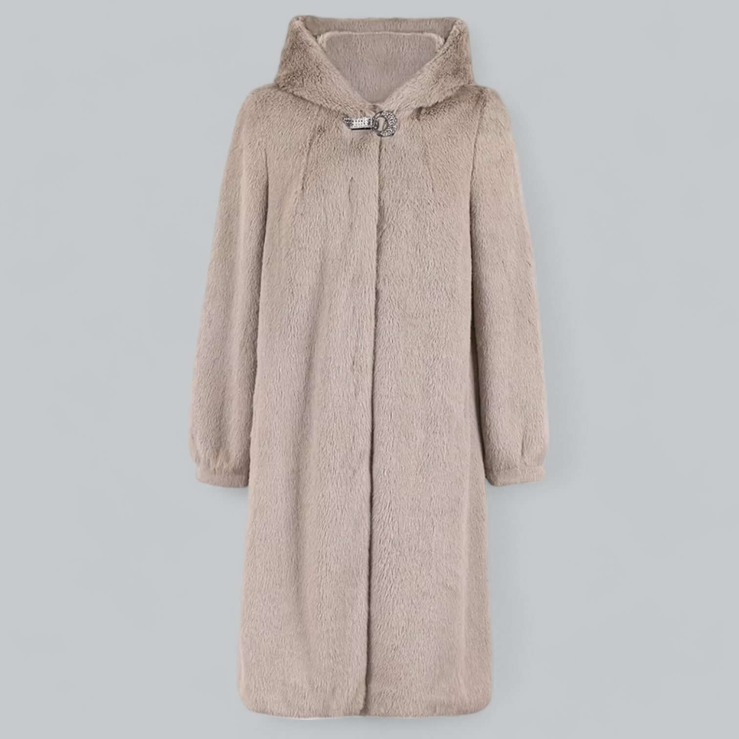 Rivière d’Or Jas – Imitatiebont Elegant – Capuchon met Decoratieve Sluiting – Dames