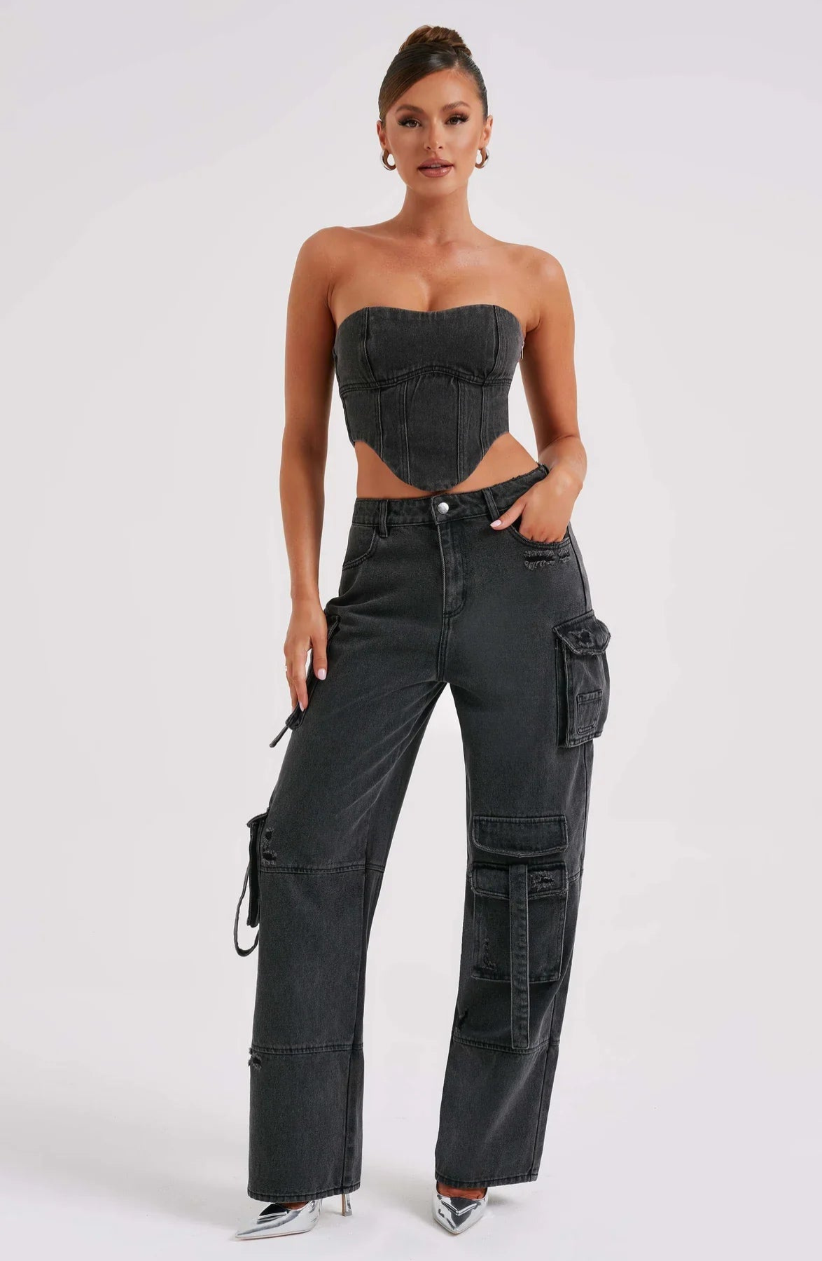 Rivière d’Or Calla – Denim Dames Set – Trendy Streetwear Silhouet