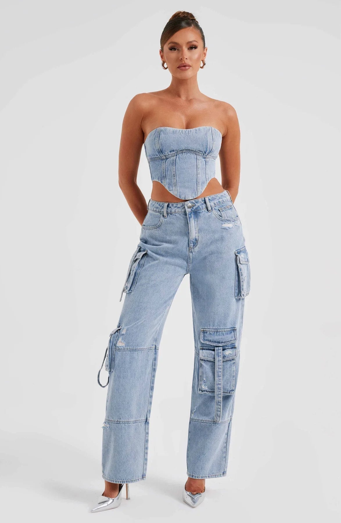 Rivière d’Or Calla – Denim Dames Set – Trendy Streetwear Silhouet