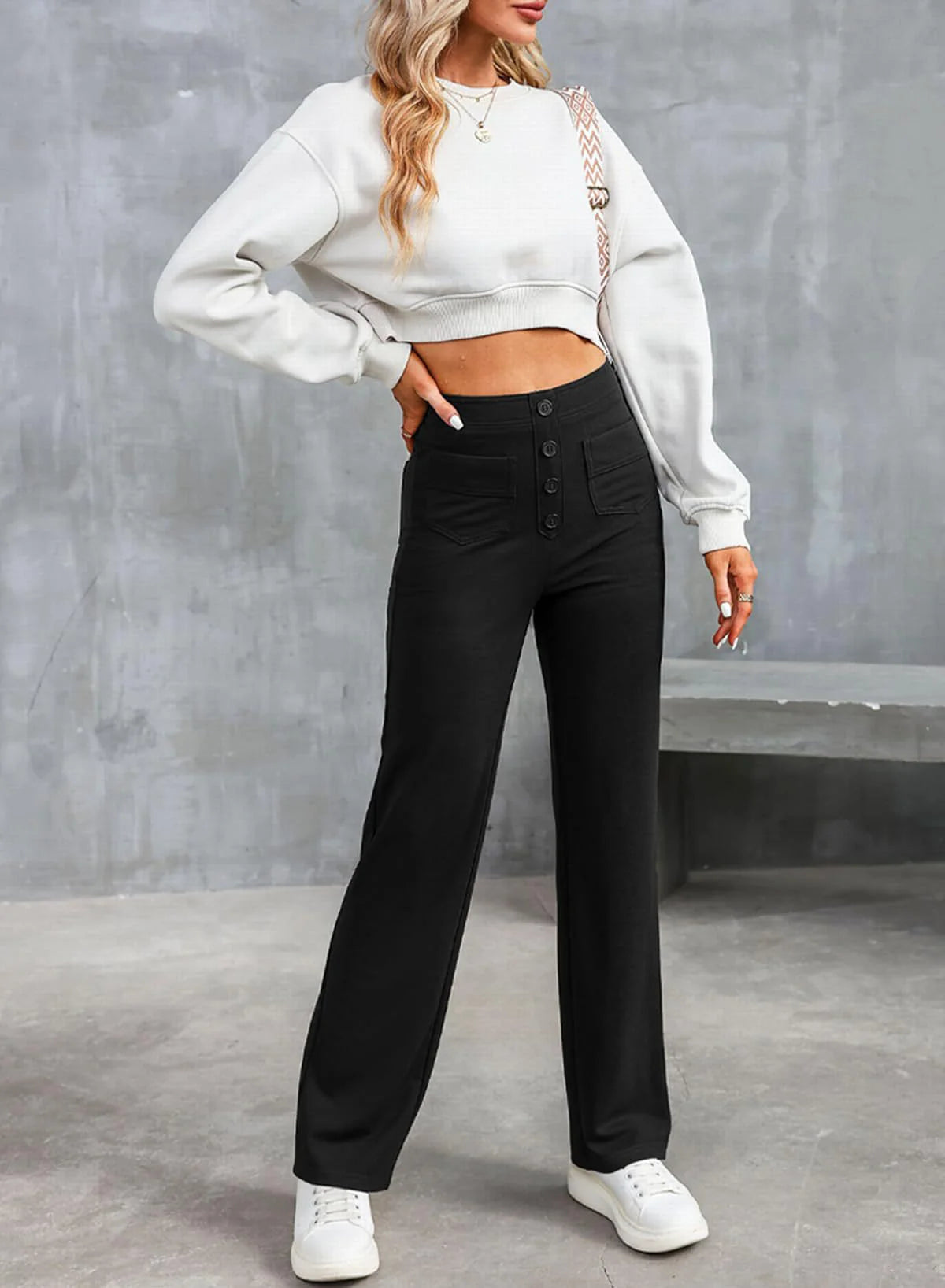 Rivière d’Or Loren – Dames Broek – Hoge Taille & Wijde Pasvorm