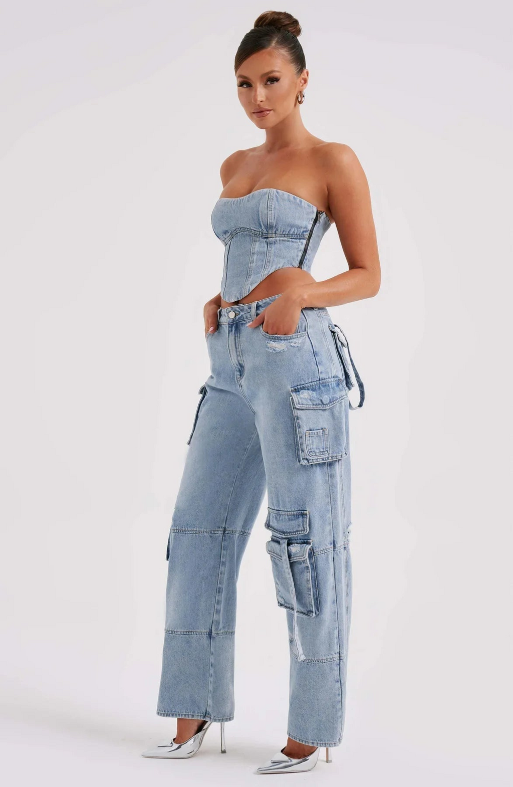 Rivière d’Or Calla – Denim Dames Set – Trendy Streetwear Silhouet