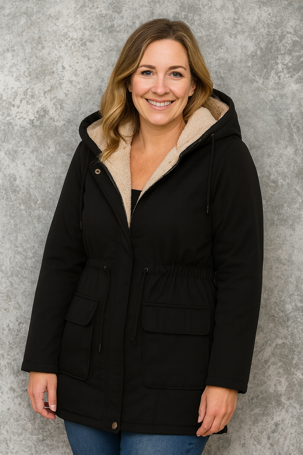 Rivière d’Or Parka Jas – Los Model – Verstelbare Taille met Capuchon & Fleece Voering – Dames