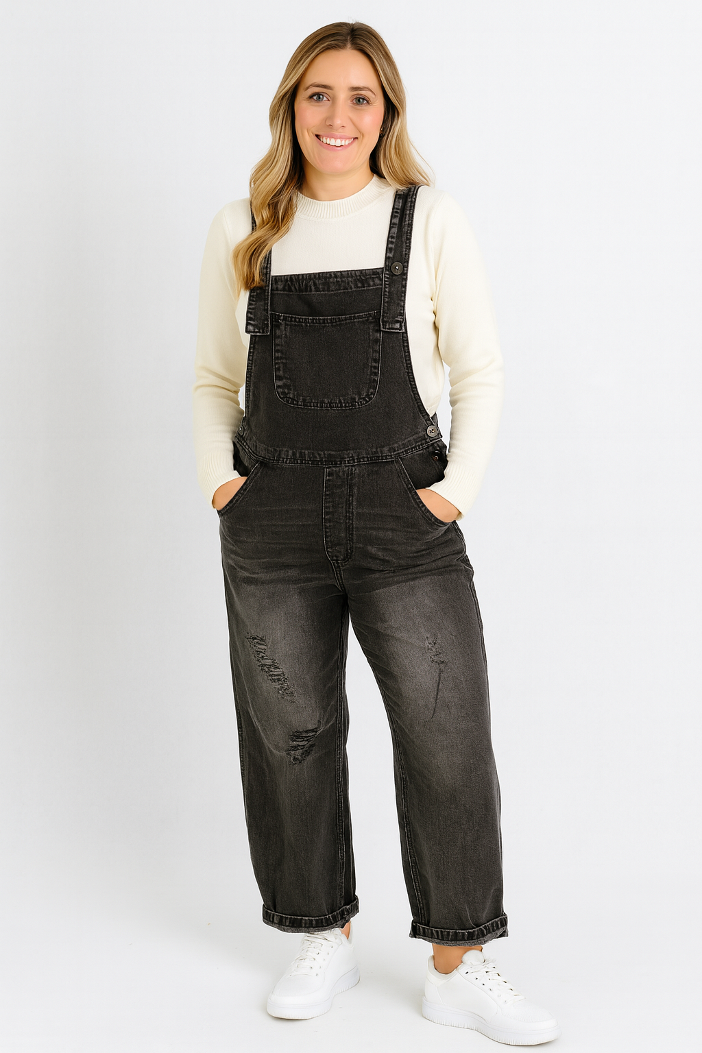 Rivière d’Or Erika – Dames Denim Tuinbroek – Losse Pasvorm & Comfortabel