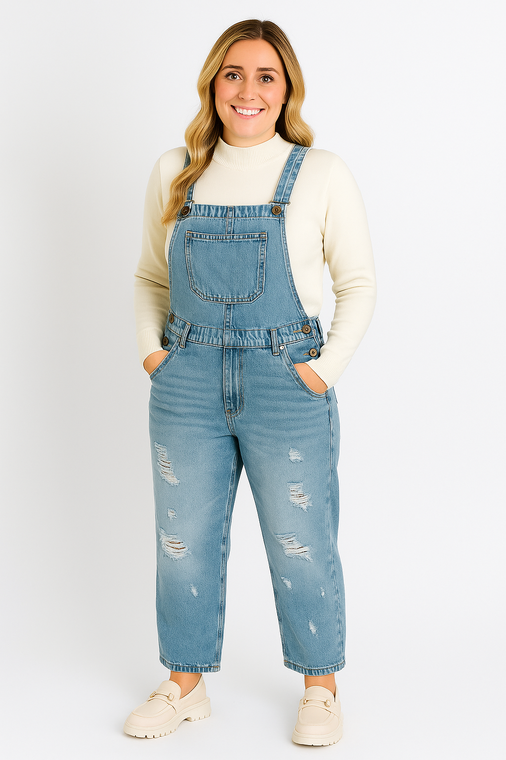 Rivière d’Or Erika – Dames Denim Tuinbroek – Losse Pasvorm & Comfortabel