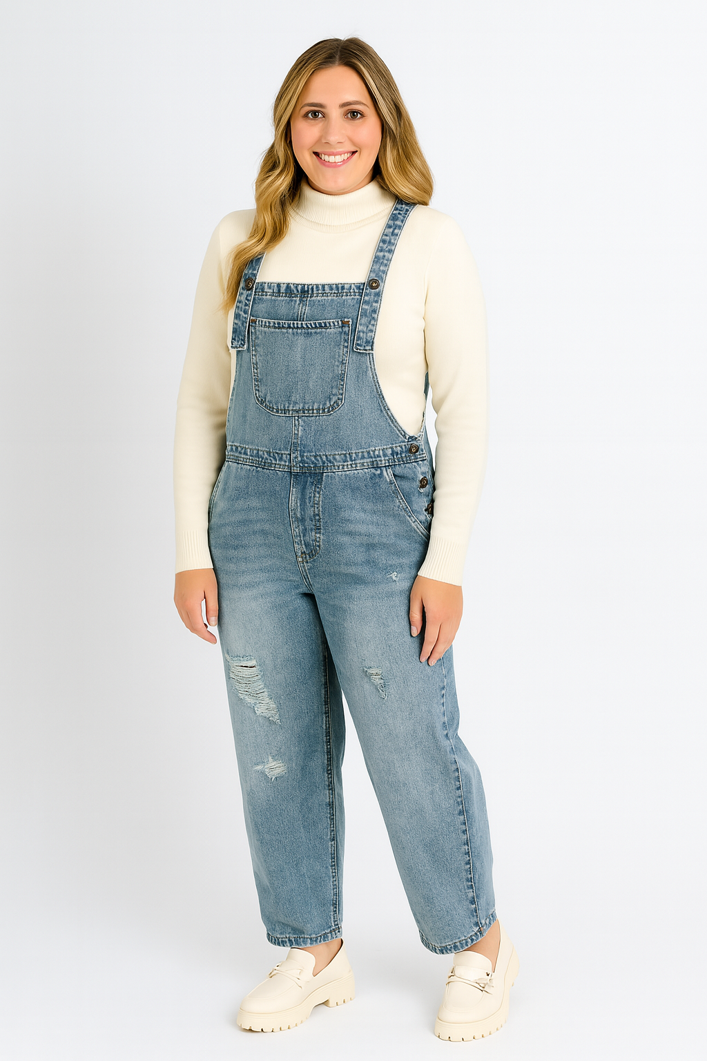 Rivière d’Or Erika – Dames Denim Tuinbroek – Losse Pasvorm & Comfortabel