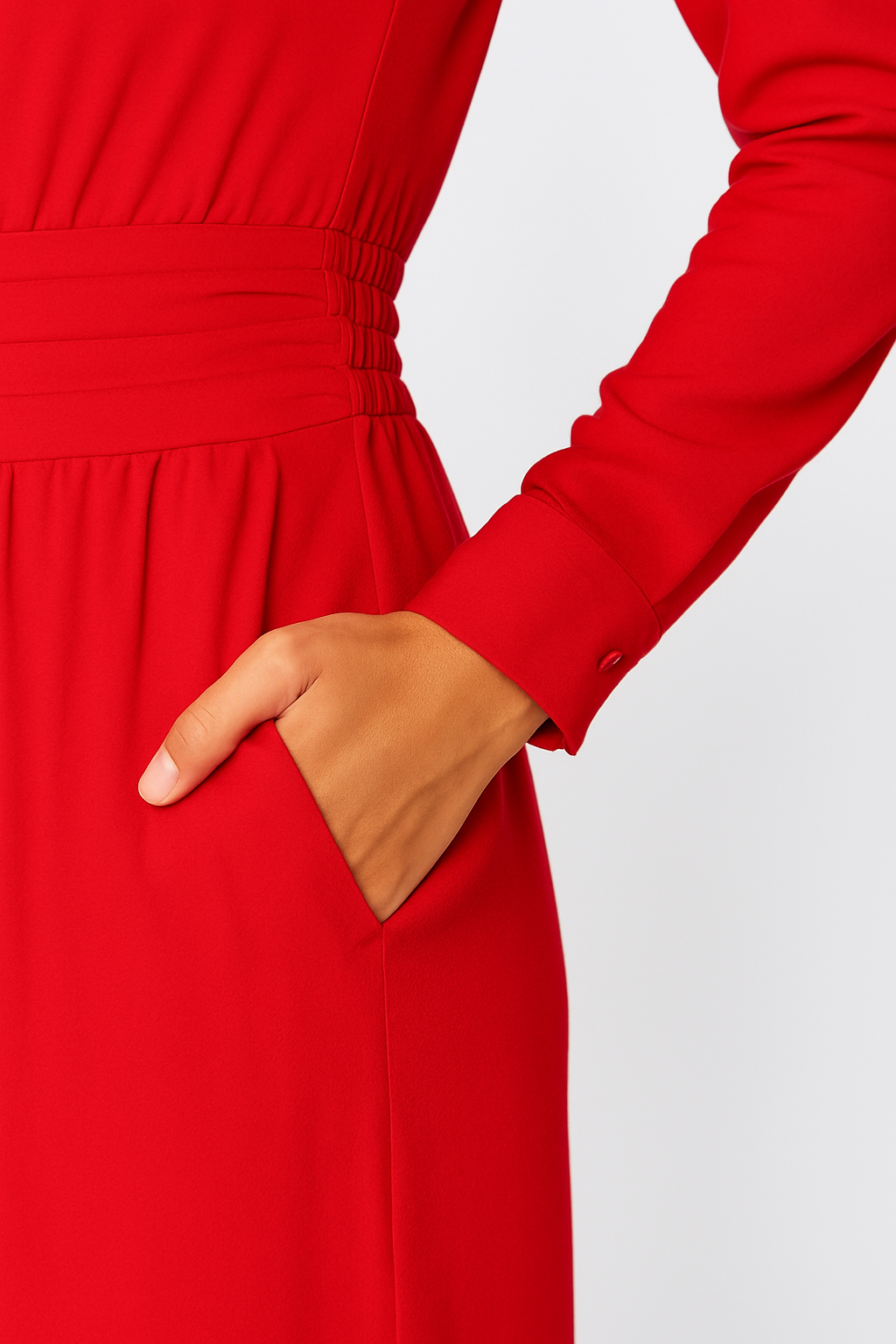 Rivière d’Or Jumpsuit – Knoopsluiting & Elastische Taille – Dames