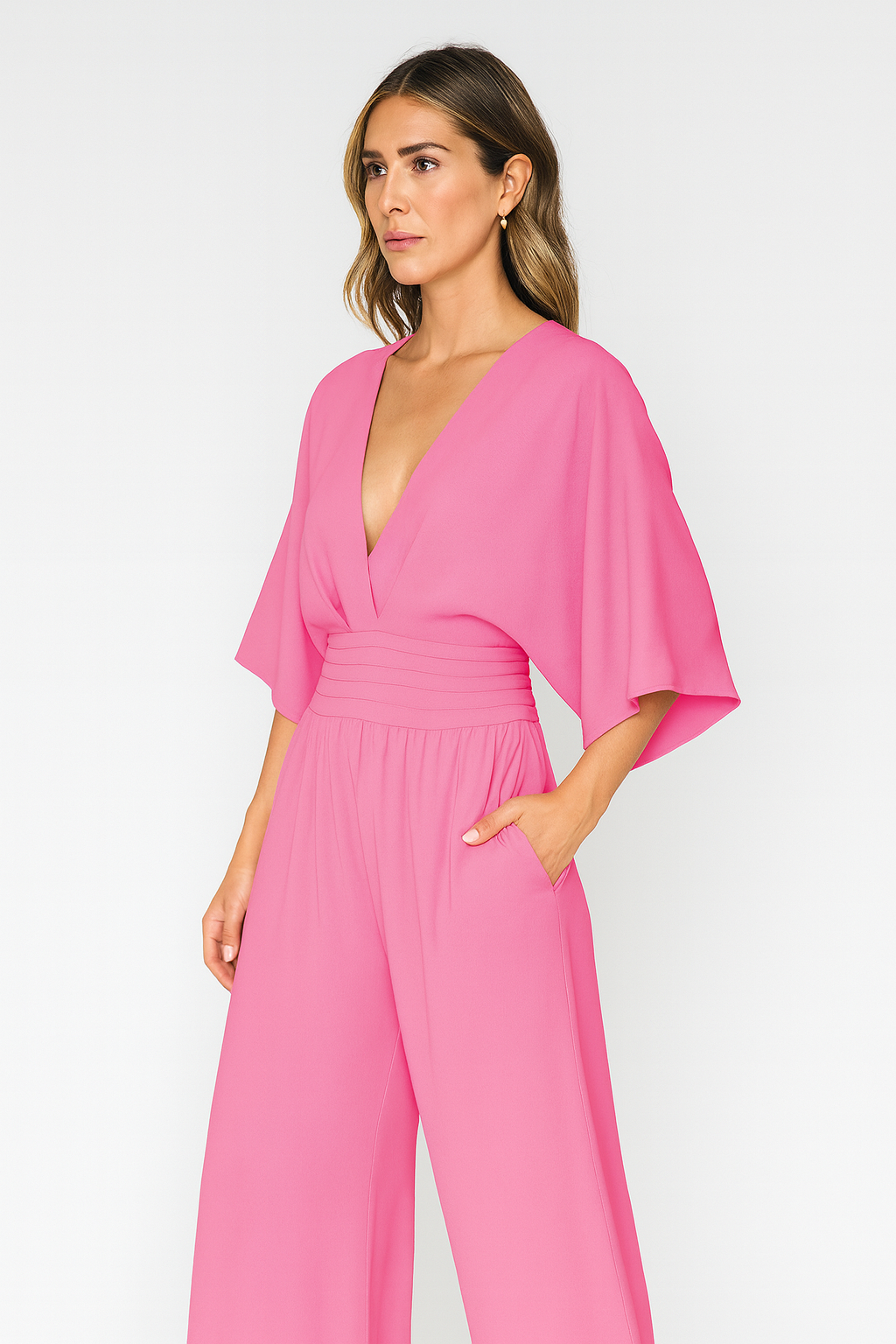 Rivière d’Or Jumpsuit – V-hals Wijde Pijpen – Dames