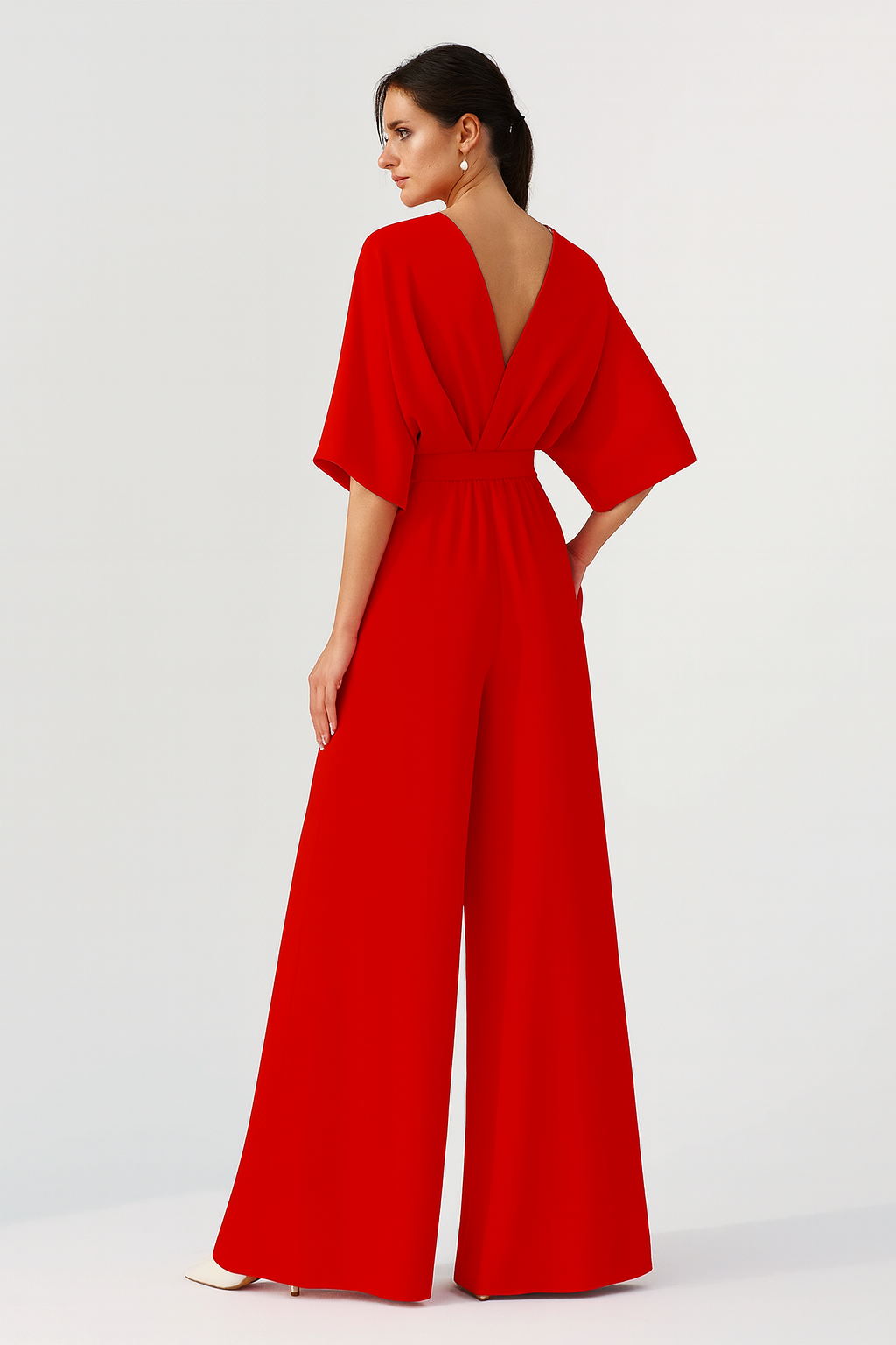 Rivière d’Or Jumpsuit – V-hals Wijde Pijpen – Dames
