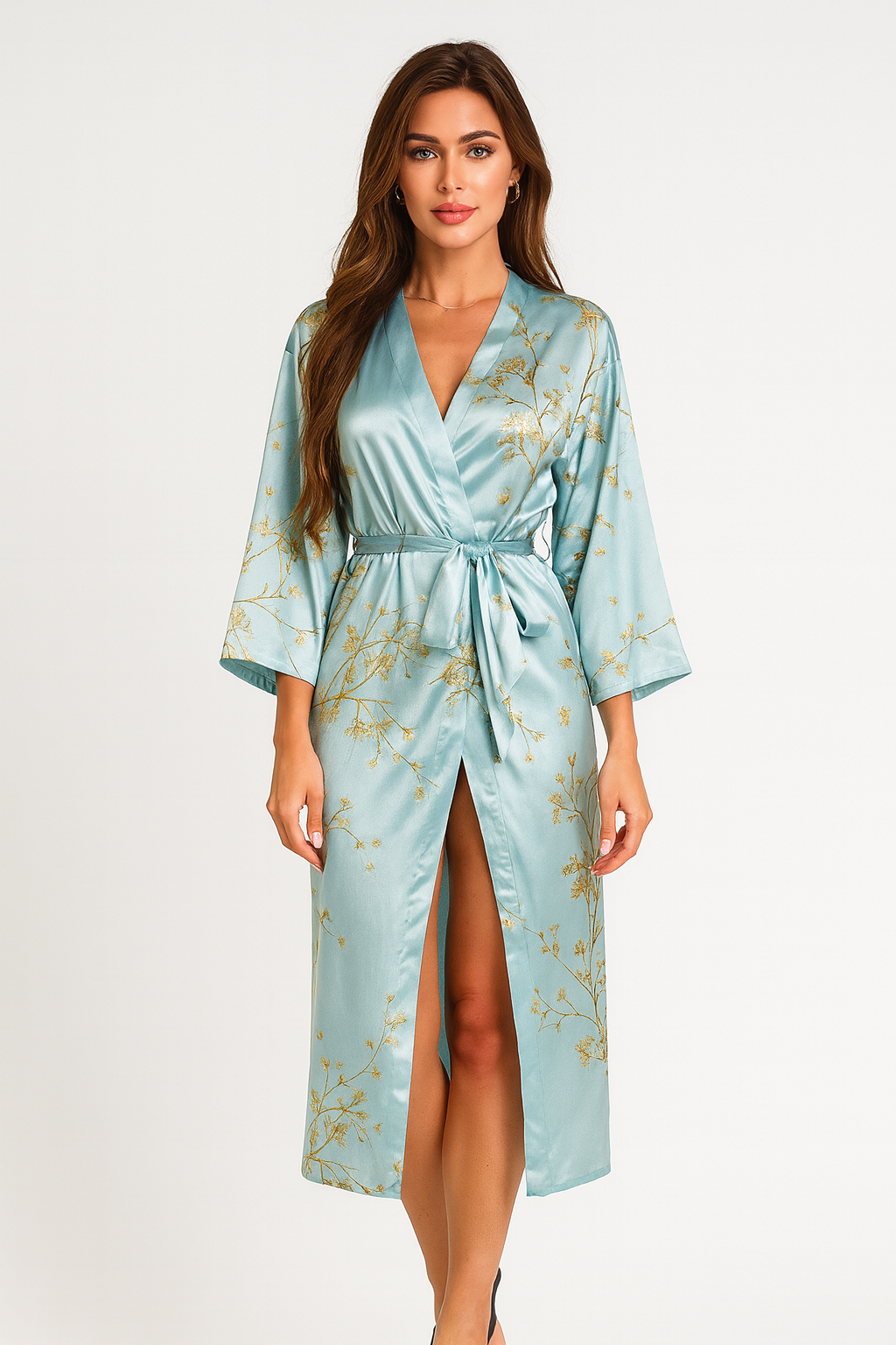 Rivière d’Or Kimono – Satijn Bloemen – Dames