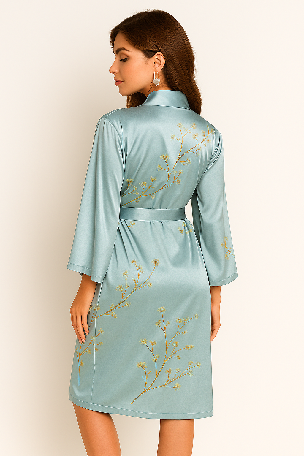 Rivière d’Or Kimono – Satijn Bloemen – Dames