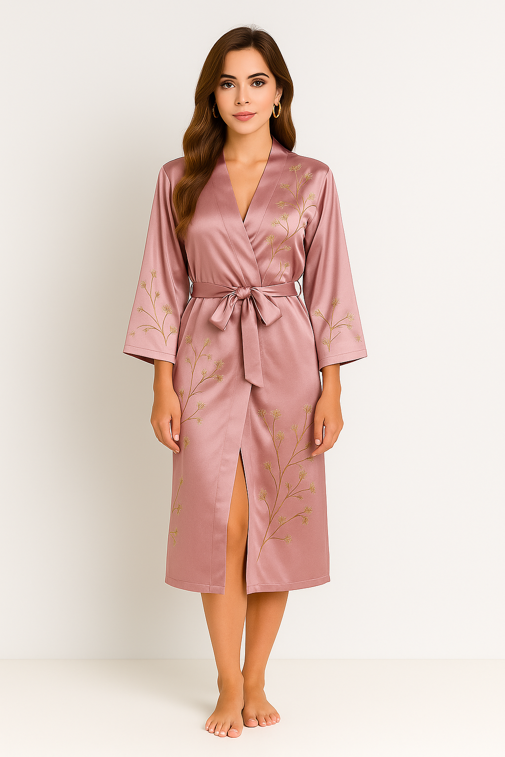 Rivière d’Or Kimono – Satijn Bloemen – Dames