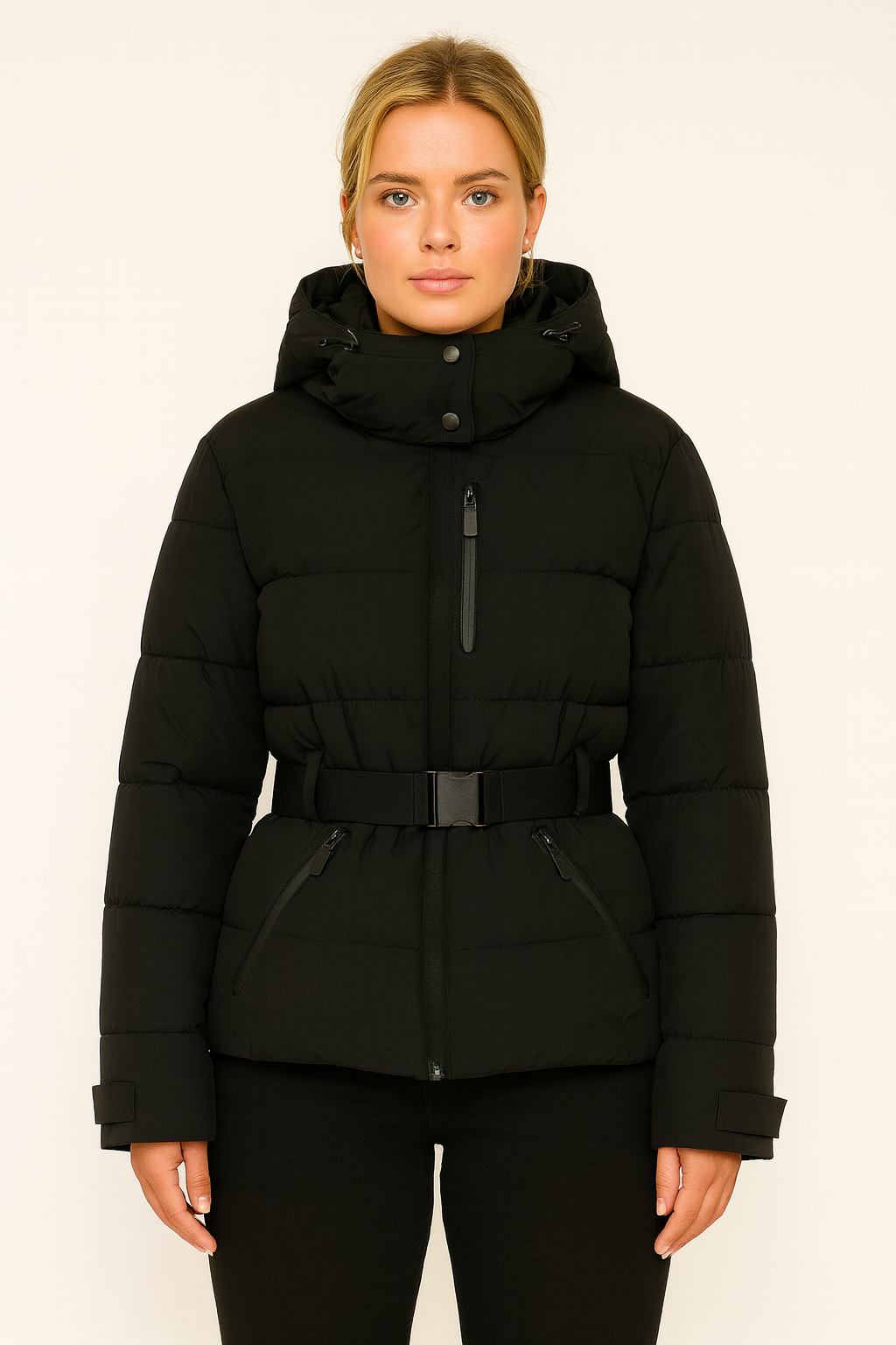 Rivière d’Or Ski Jas – Gewatteerd Waterdicht – Ceintuur Taille & Capuchon – Dames