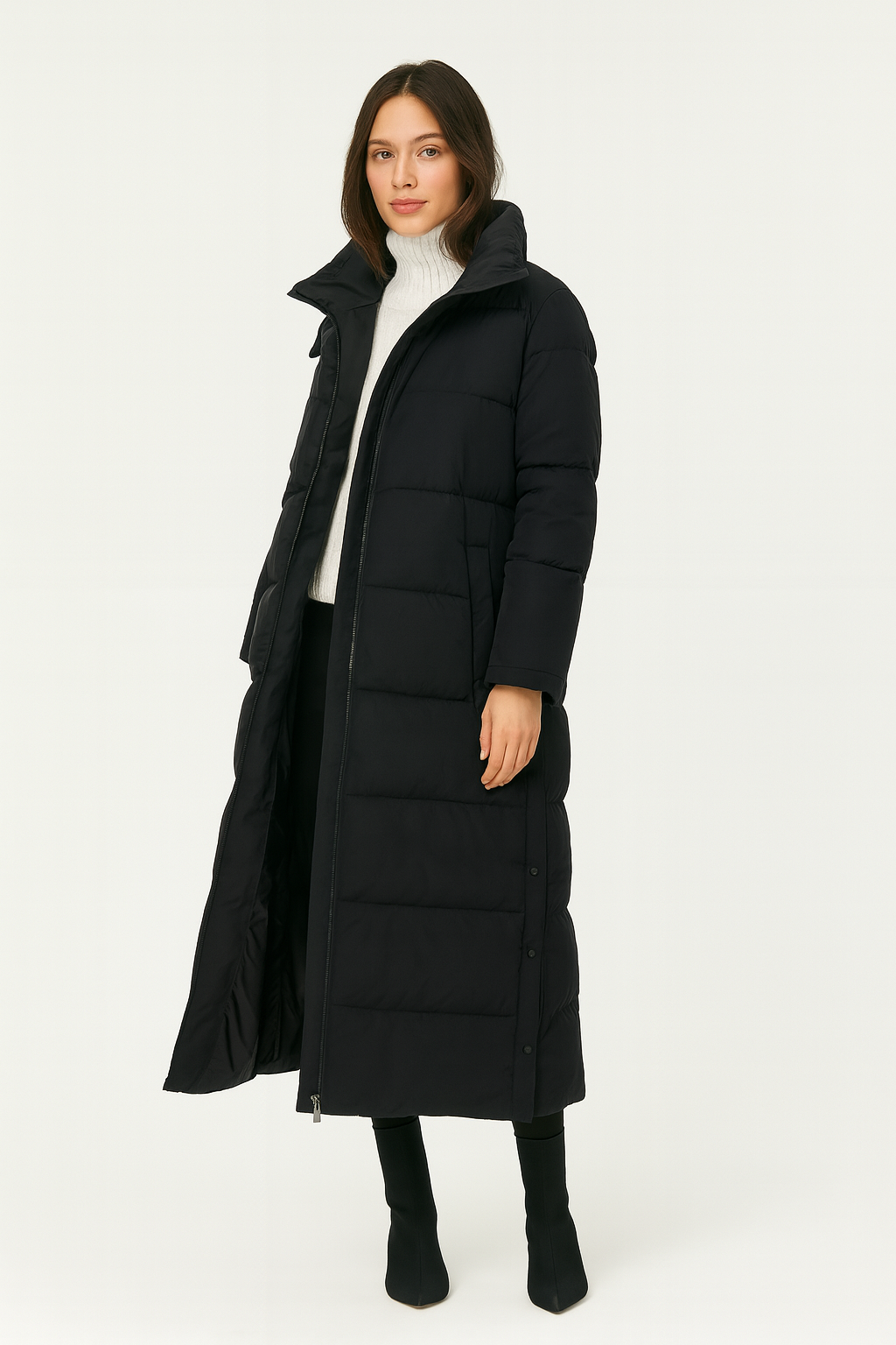 Rivière d’Or Puffer Jas – Lang Gewatteerd – Stijlvol Wintermodel – Dames