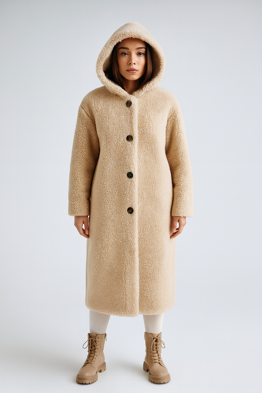 Rivière d’Or Teddy Jas – Halflang Oversized – Capuchon & Knoopsluiting – Dames