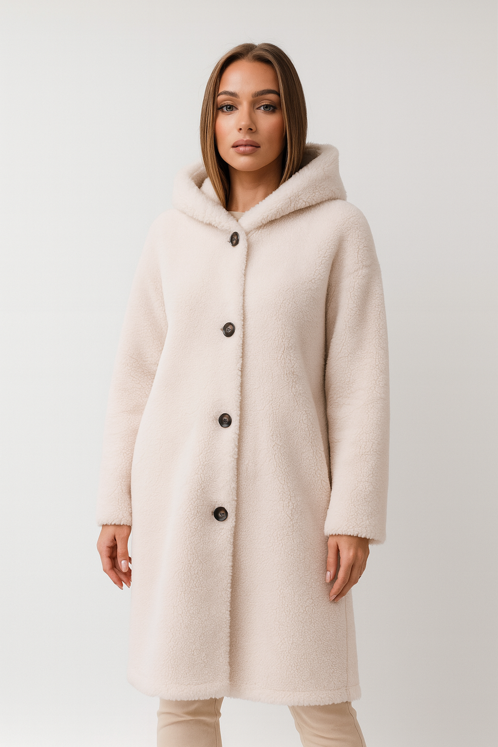 Rivière d’Or Teddy Jas – Halflang Oversized – Capuchon & Knoopsluiting – Dames
