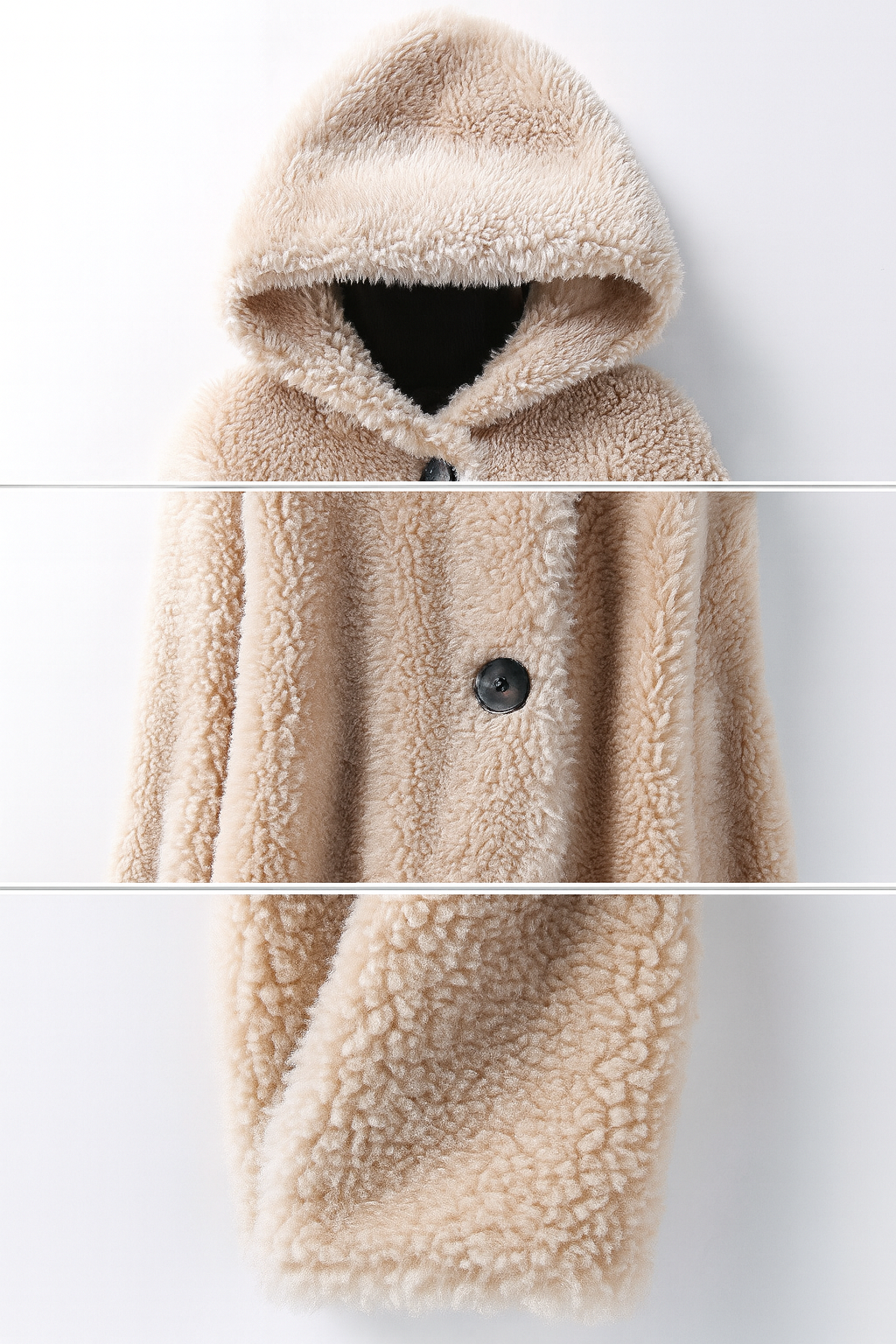 Rivière d’Or Teddy Jas – Halflang Oversized – Capuchon & Knoopsluiting – Dames