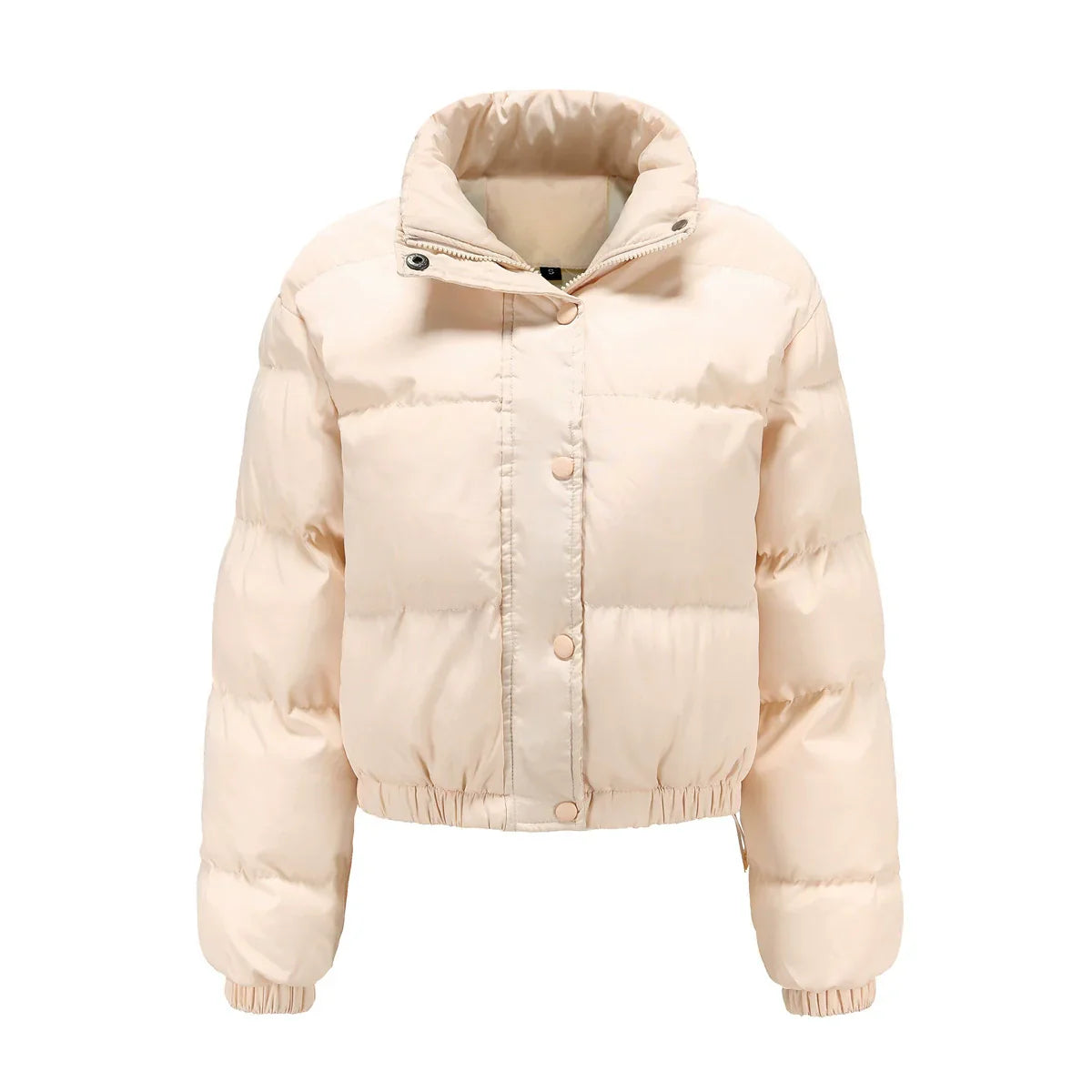 Rivière d’Or Puffer Jas – Oversized Cropped – Hoge Kraag met Trekkoord Zoom – Dames