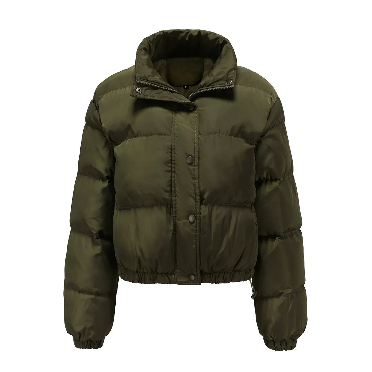 Rivière d’Or Puffer Jas – Oversized Cropped – Hoge Kraag met Trekkoord Zoom – Dames
