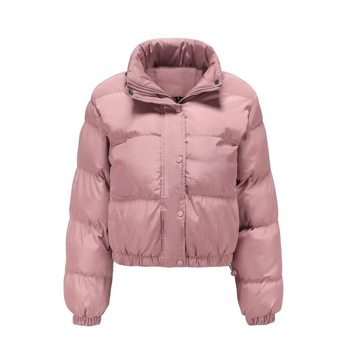 Rivière d’Or Puffer Jas – Oversized Cropped – Hoge Kraag met Trekkoord Zoom – Dames