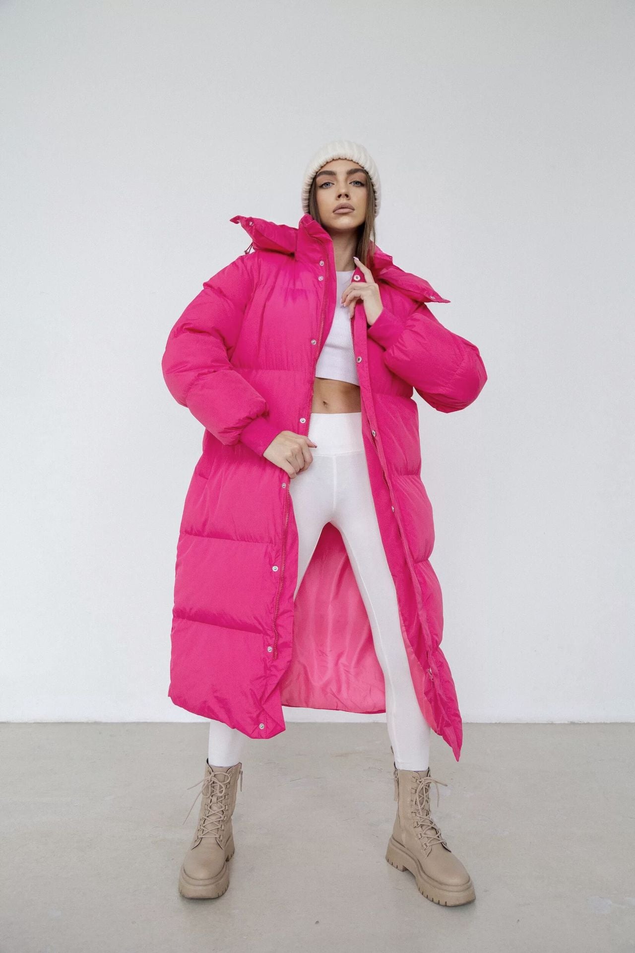 Rivière d’Or Puffer Trenchcoat – Lang Oversized – Gewatteerd met Capuchon – Dames