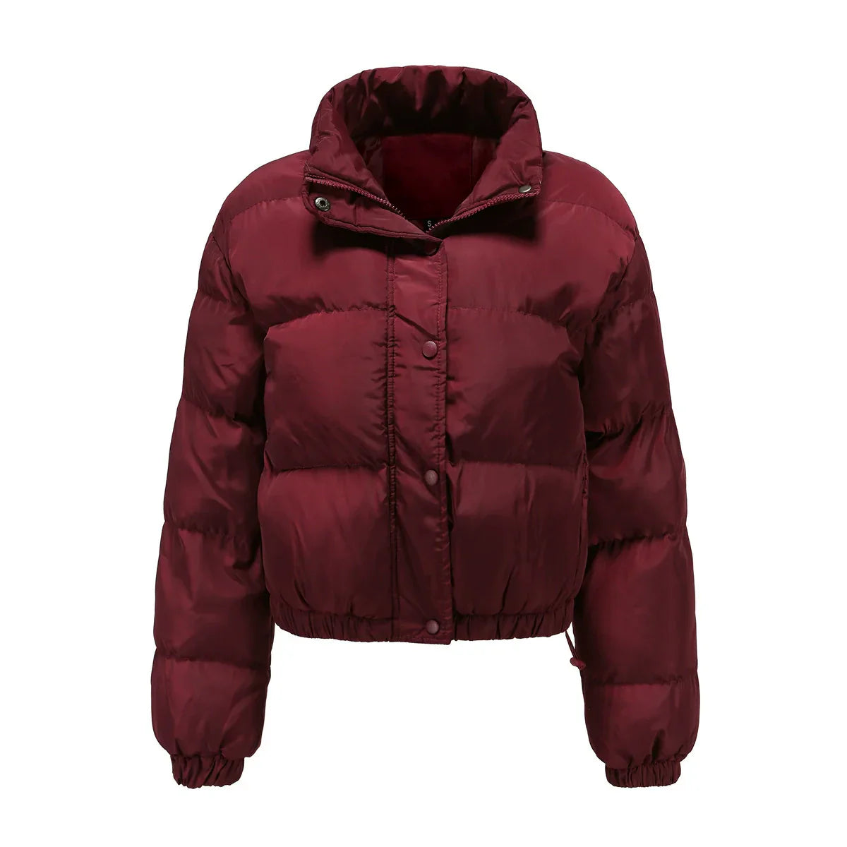 Rivière d’Or Puffer Jas – Oversized Cropped – Hoge Kraag met Trekkoord Zoom – Dames