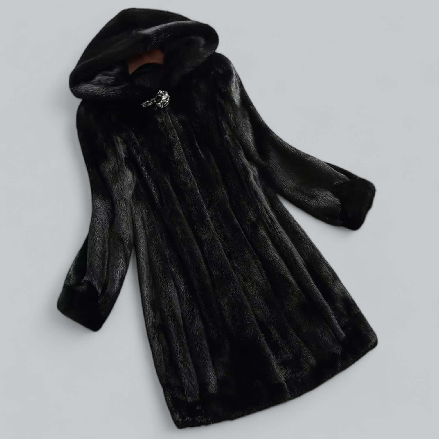 Rivière d’Or Jas – Imitatiebont Elegant – Capuchon met Decoratieve Sluiting – Dames