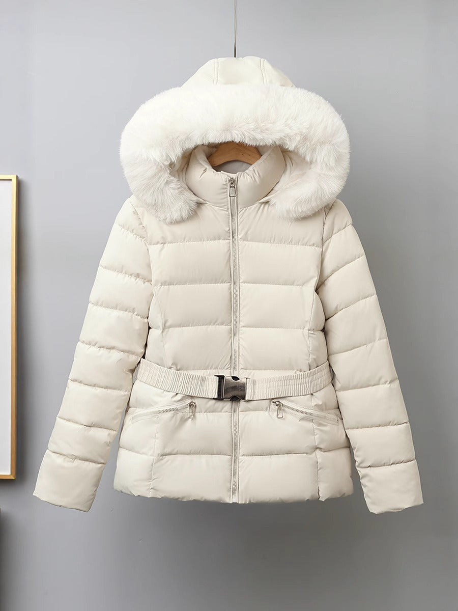 Rivière d’Or Puffer Jas – Gewatteerd Getailleerd – Afneembare Capuchon met Bont – Dames